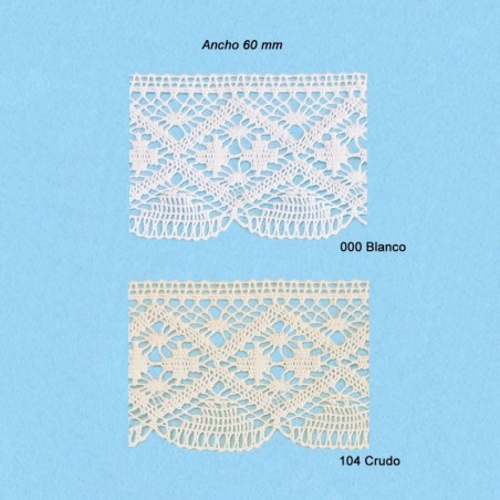 Encaje bolillo 60mm 100% algodón | Envíos 24h | Mercys                