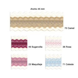 ENCAJE NYLON DOBLE 244971 (Metros) ENTREDOS 45 mm 