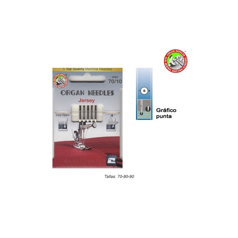 AGUJA MAQUINA ORGAN JERSEY (Blister 5 uds)        