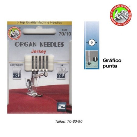 AGUJA MAQUINA ORGAN JERSEY (Blister 5 uds)        