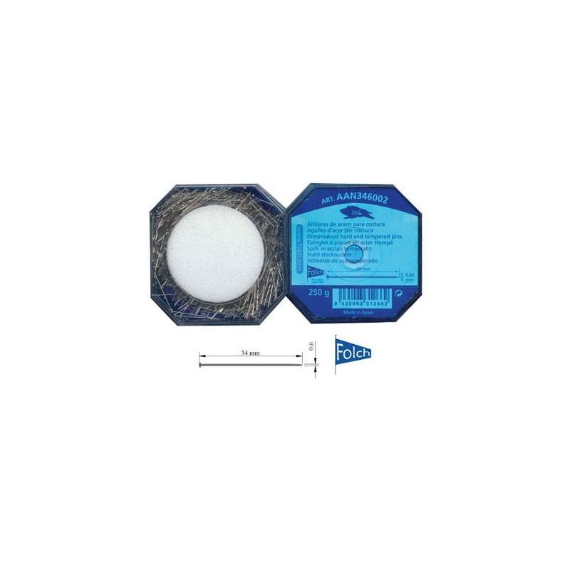 Alfiler AAN346002 acero c/esp 250g 8E-34/0,6      