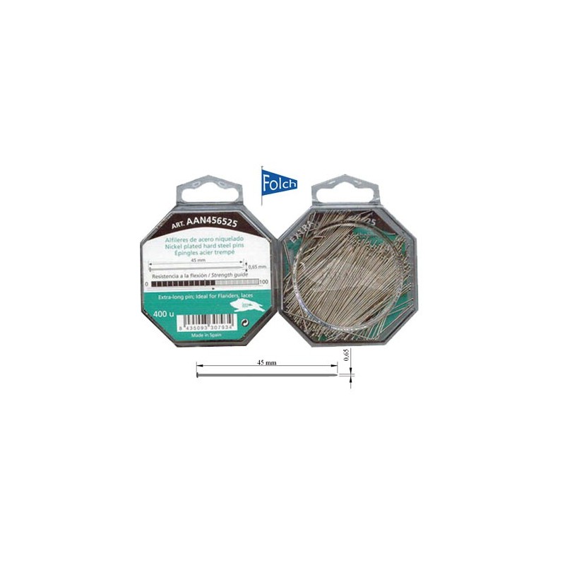 Alfiler bolillo AAN456525 acero 45/0,65 c/400uni  