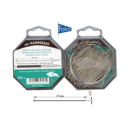 Alfiler bolillo AAN456525 acero 45/0,65 c/400uni  