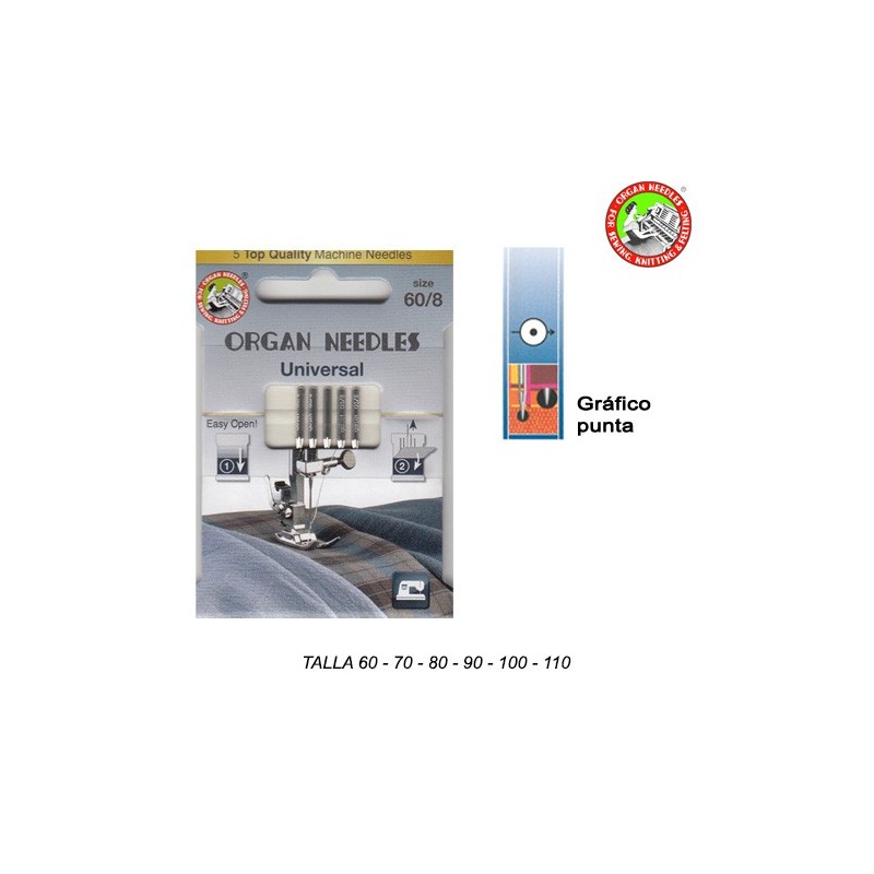 AGUJA MAQUINA UNIVERSAL (Blister 5 uds)           
